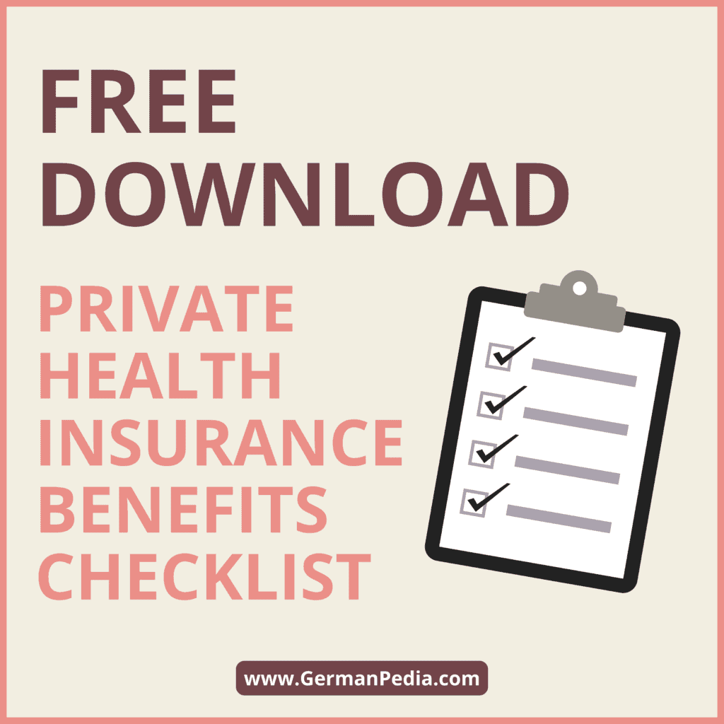 private health insurance benefits checklist