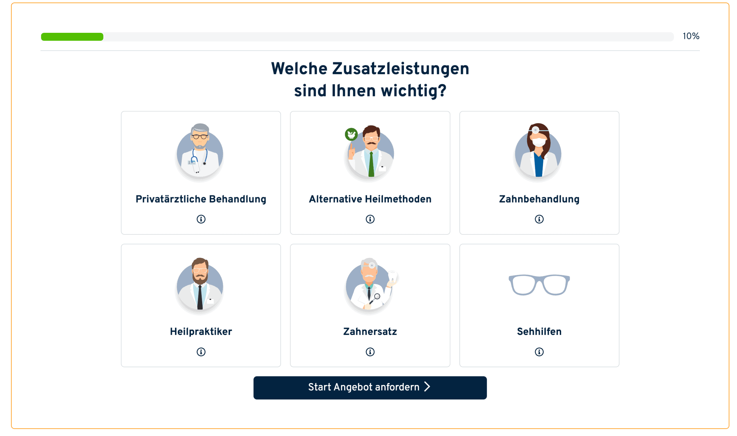 Tariff24 screenshot on how to apply student private health insurance Germany