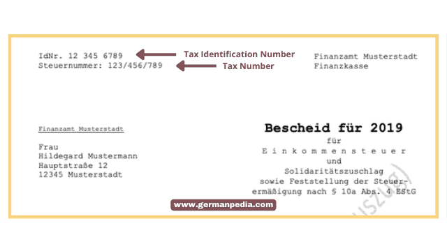 steuerbescheid tax identification number