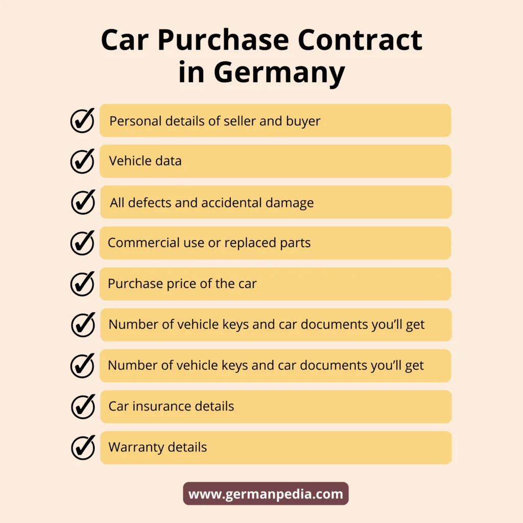 Car Purchase contract Germany