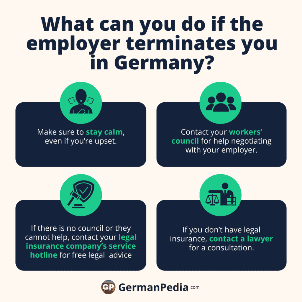 What can you do if the employer terminates you in Germany