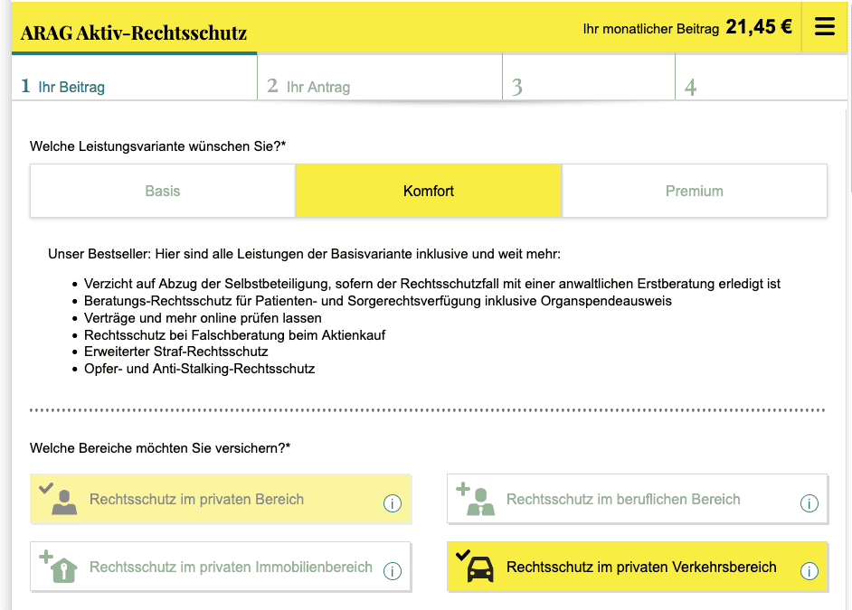 arag legal insurance cost 2025