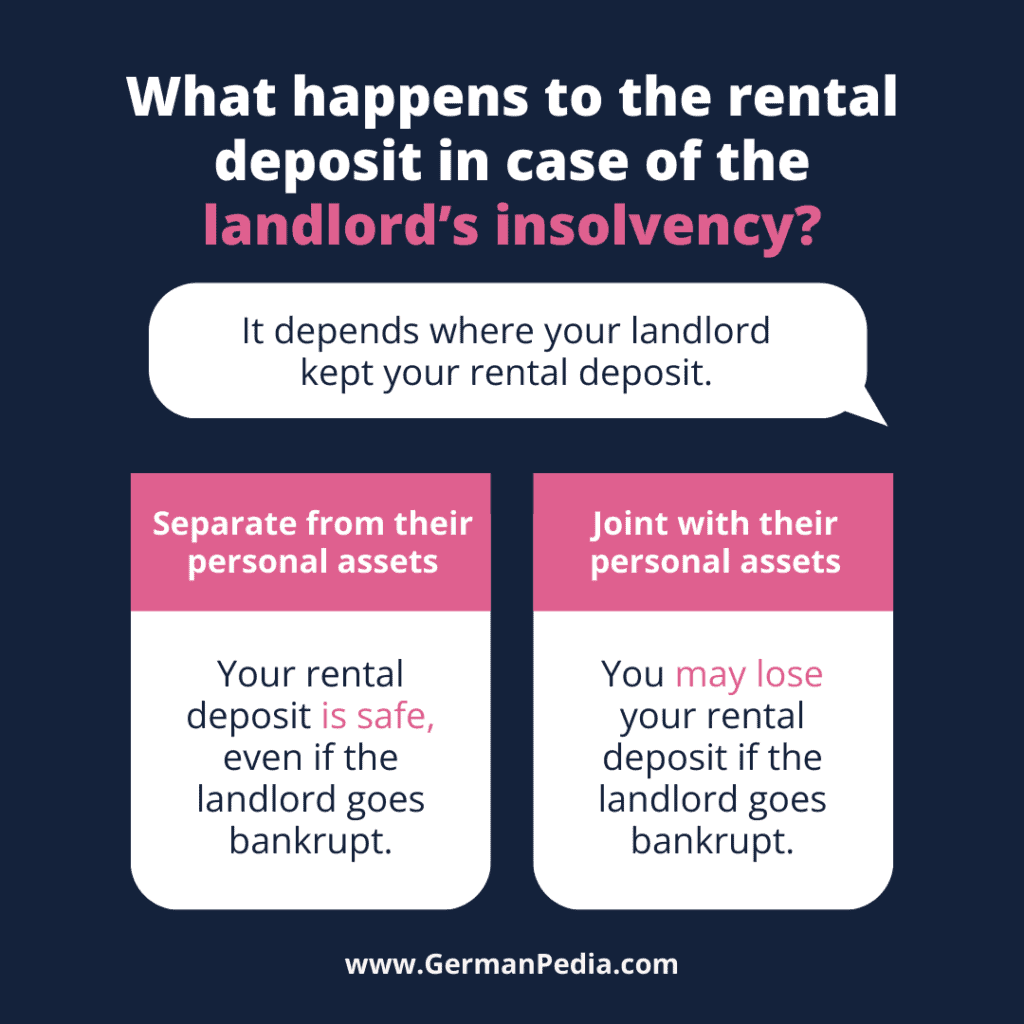 What happens to the rental deposit in case of the landlord’s insolvency