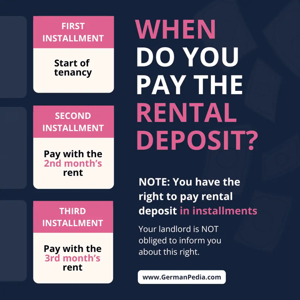 When do you pay the rental deposit (Kaution)? When do you pay the rental deposit (Kaution)?