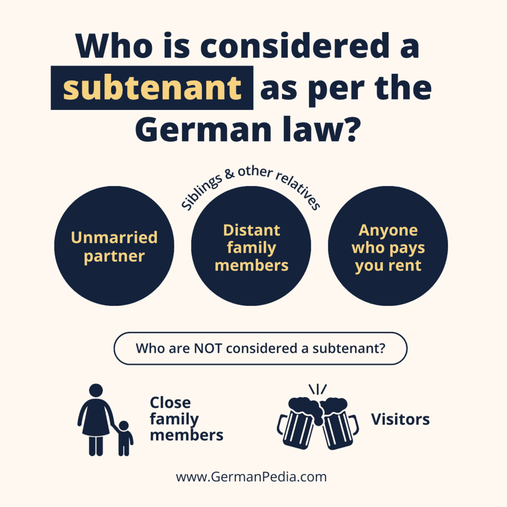 Who is considered a subtenant as per the German law?