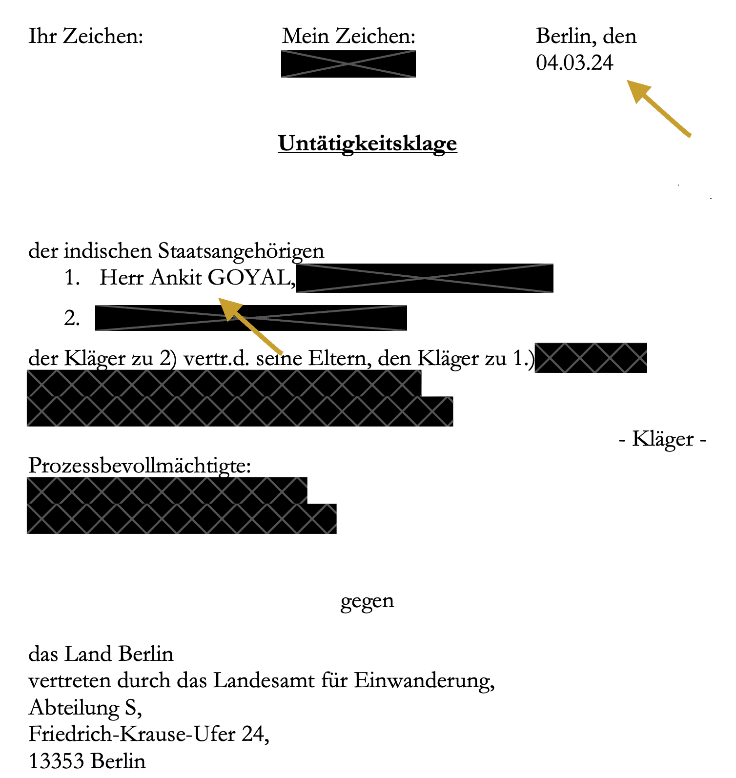 German citizenship lawsuit document