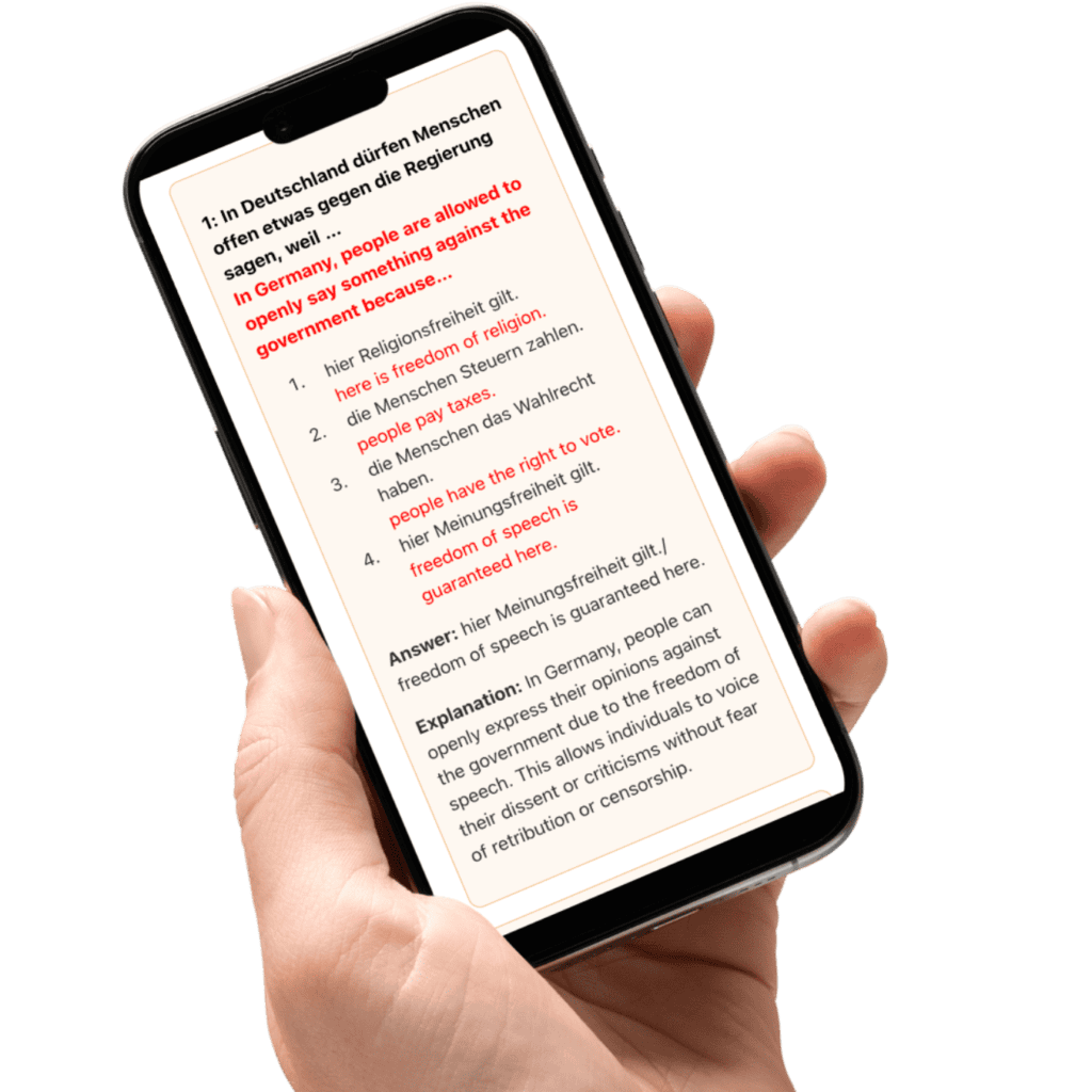 German naturalization test questions