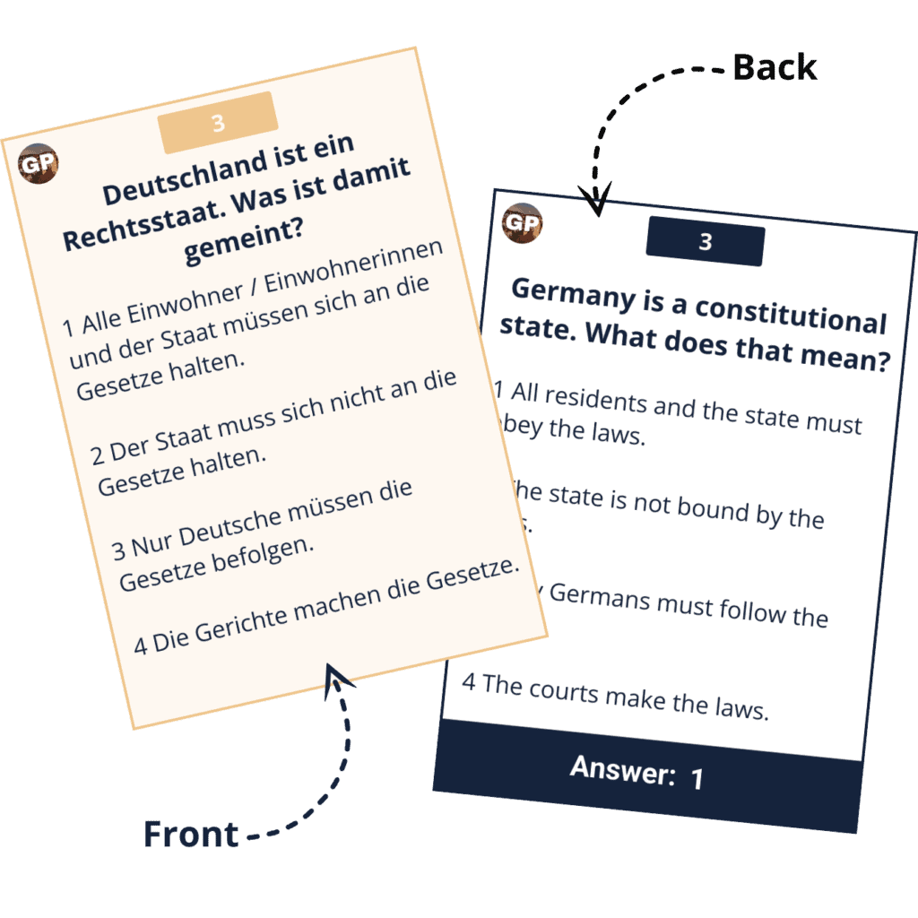 German naturalization test questions flashcards