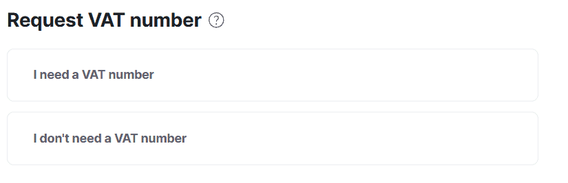 Request VAT number field