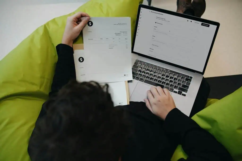 a person correcting an incorrect invoice