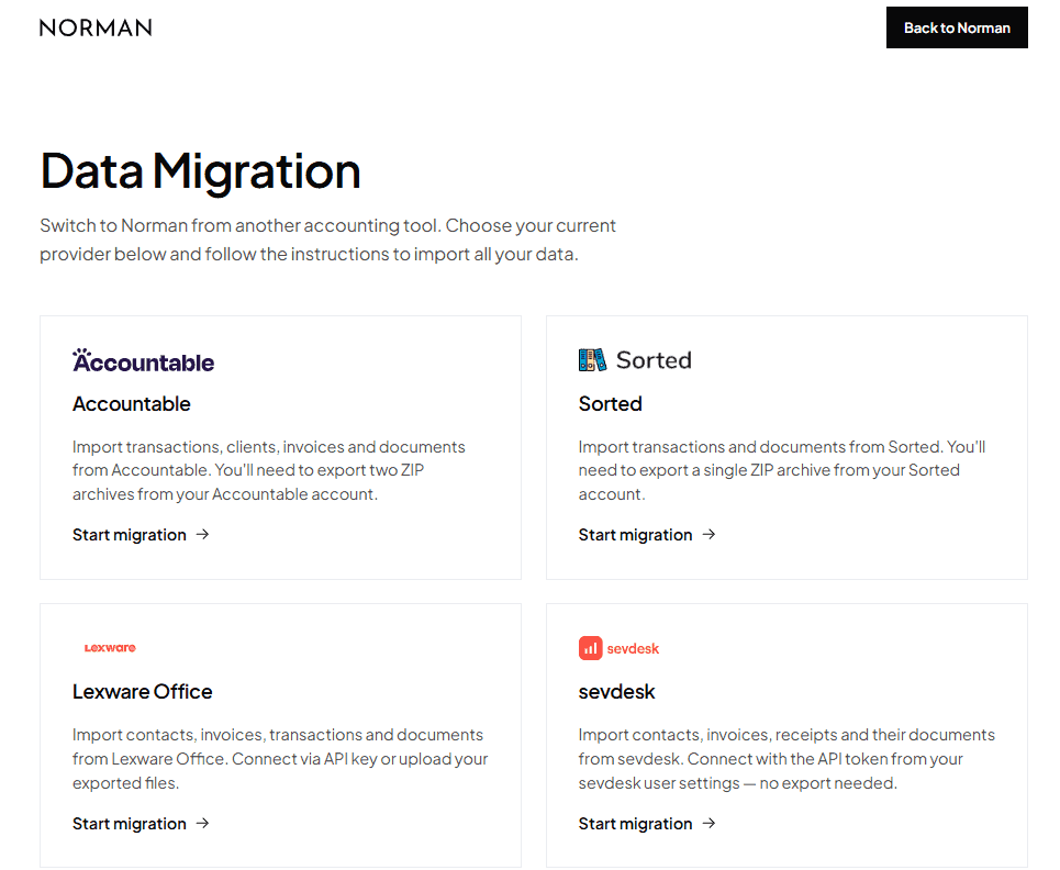 Migrating from other accounting software